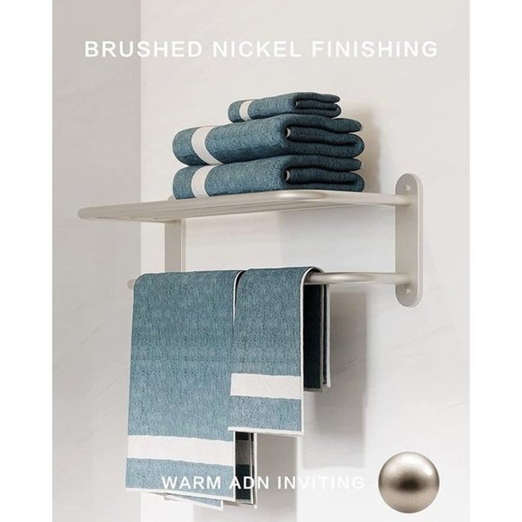 Double Towel Rack 24" Bathroom Towel Rack Towel Bar Brushed Nickel Stainless Ste - Picture 1 of 7